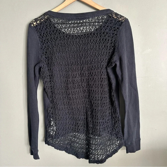 Abercrombie‎ and Fitch Black Sweater with Crochet back. Small - Picture 5 of 6